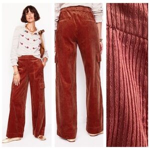 Boden Rust Wide Leg Corduroy Pants